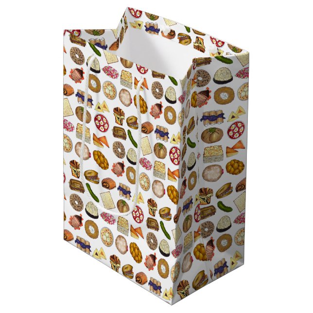 Bolsa De Regalo Mediana Cocina judía de fiesta de cena de comida impresa (Angulo Anverso)