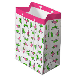 Bolsa De Regalo Mediana Cóctel Pink Cosmo Pickleball Dinks & Drinks