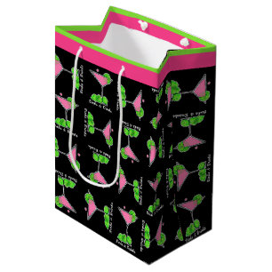 Bolsa De Regalo Mediana Cóctel Rosado Cosmo de Pickleball Dinks & Drinks