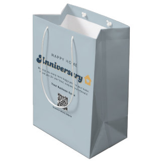 Bolsa De Regalo Mediana Código QR de bienes raíces de aniversario de hogar