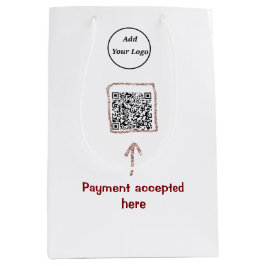 Bolsa De Regalo Mediana Código QR minimalista simple agregar logotipo nomb