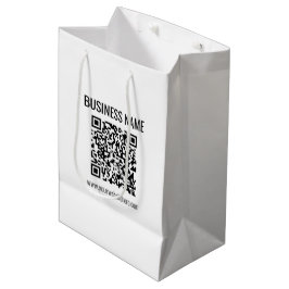 Bolsa De Regalo Mediana Código QR personalizable y nombre comercial