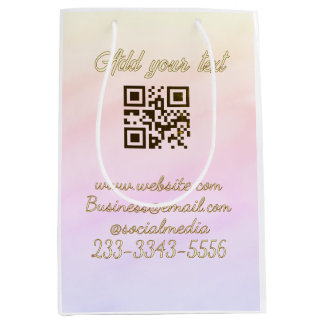 Bolsa De Regalo Mediana código QR personalizado simple agregue su nombre t