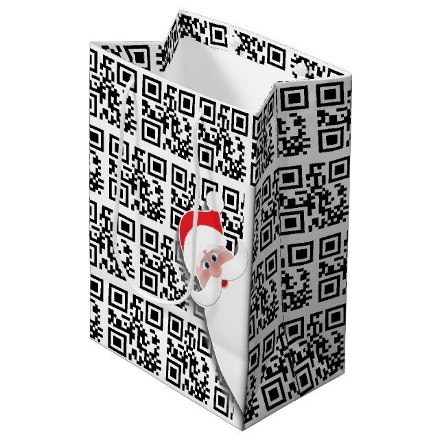 Bolsa De Regalo Mediana Códigos QR de vacaciones felices (Angulo Anverso)