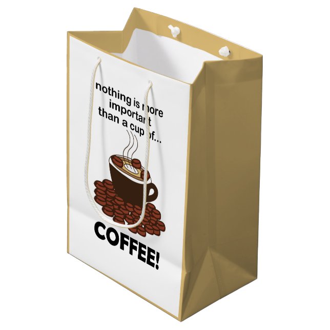 Bolsa De Regalo Mediana Coffee Funny Coffee Lover (Angulo Anverso)
