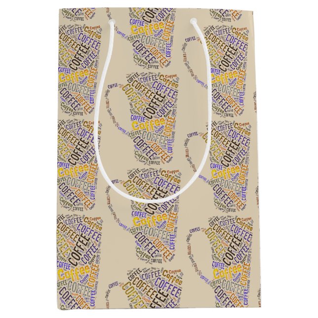 Bolsa De Regalo Mediana Coffee Mug Word Art II (Anverso)