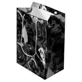 Bolsa De Regalo Mediana Colaje en blanco y negro funeral católico cristian