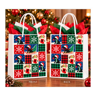 Bolsa De Regalo Mediana Colcha de parches de Navidad Labrador