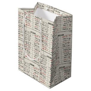 Bolsa De Regalo Mediana Colección de tarjetas de biblioteca antigua