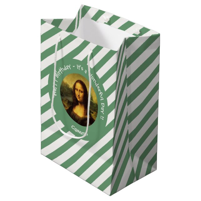 Bolsa De Regalo Mediana Colección Fiesta Leonardo da Vinci Mona Lisa (Angulo Anverso)