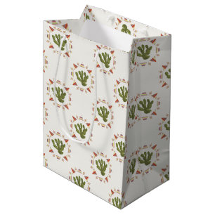 Bolsa De Regalo Mediana Colección Llamarama Cactus Circle
