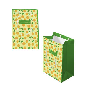 Bolsa De Regalo Mediana Colección Peras Doradas Crema Dorada