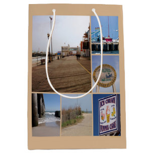 Bolsa De Regalo Mediana Collage de fotos de playa de Atlantic City