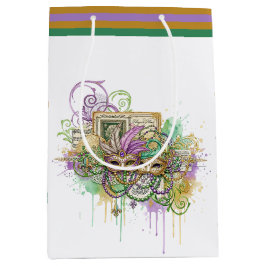 Bolsa De Regalo Mediana Collage de Mardi Gras salpicado