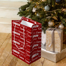 Collage de nombres de Navidades rojos personalizad