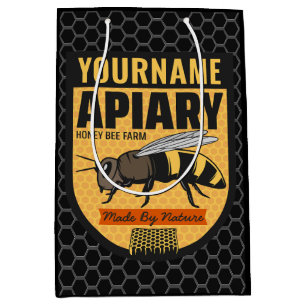 Bolsa De Regalo Mediana Colmenar de abejas de miel Personalizado NOMBRE Gr