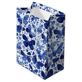 Bolsa De Regalo Mediana Color de agua de mariposa azul