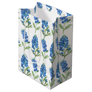 Bolsa De Regalo Mediana Color del agua de las flores azules de Texas para