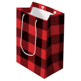 Bolsa De Regalo Mediana Color rojo y negro en el búfalo
