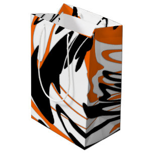 Bolsa De Regalo Mediana Colores bengalíes Naranja y líneas negras