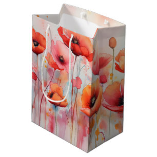 Bolsa De Regalo Mediana Colores de agua rojos en un campo