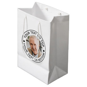 Bolsa De Regalo Mediana Colores de texto de Personalizado de fotografías m