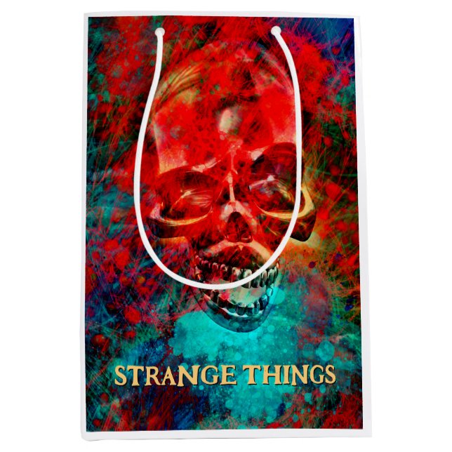 Bolsa De Regalo Mediana Colorful skull. Strange Things  (Anverso)