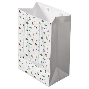 Bolsa De Regalo Mediana Colorida diversión animal en el zoológico
