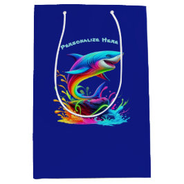 Bolsa De Regalo Mediana Colorida salpicadura de tiburón-