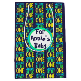 Bolsa De Regalo Mediana Colorido Baby Shower "Welcome Little One"