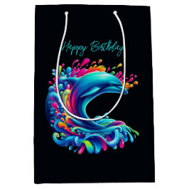Bolsa De Regalo Mediana Colorido delfín Splash