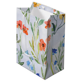 Bolsa De Regalo Mediana Colorido prado de flores silvestres de primavera