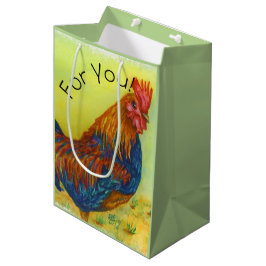 Bolsa De Regalo Mediana Colorido Rooster de Granjas