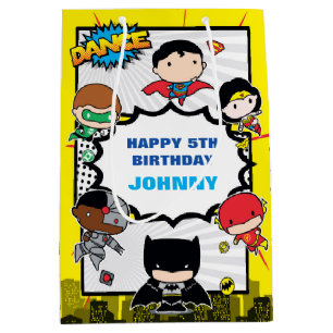 Bolsa De Regalo Mediana Comics de DC Liga de la Justicia - Cumpleaños de