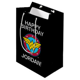 Bolsa De Regalo Mediana Comics de DC | Logo Círculo y estrellas de la muje