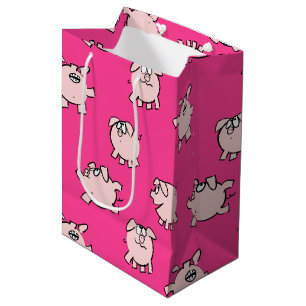 Bolsa De Regalo Mediana Comics Diversión Personalizado Cerdo Recién nacido