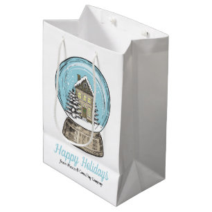 Bolsa De Regalo Mediana Compañía de bienes raíces adorable globo de nieve 
