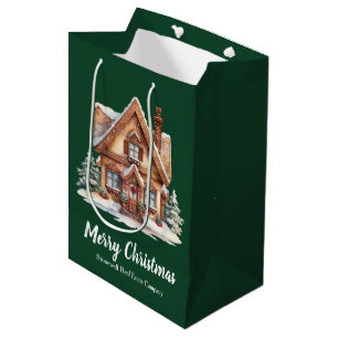 Bolsa De Regalo Mediana Compañía de bienes raíces Feliz Navidad Verde Pers