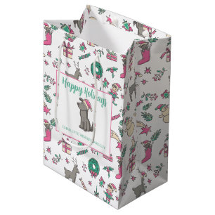 Bolsa De Regalo Mediana Compañía de Santa Perro de Navidad