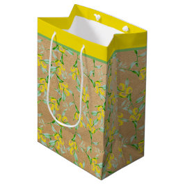 Bolsa de regalo mediana con estampado de limones