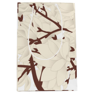 Bolsa de regalo mediana con estampado de magnolia 