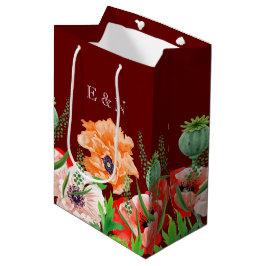 Bolsa de regalo mediana con flores de amapola