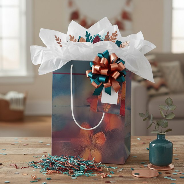 Bolsa de regalo mediana con flores rosadas discret (Subido por el creador)