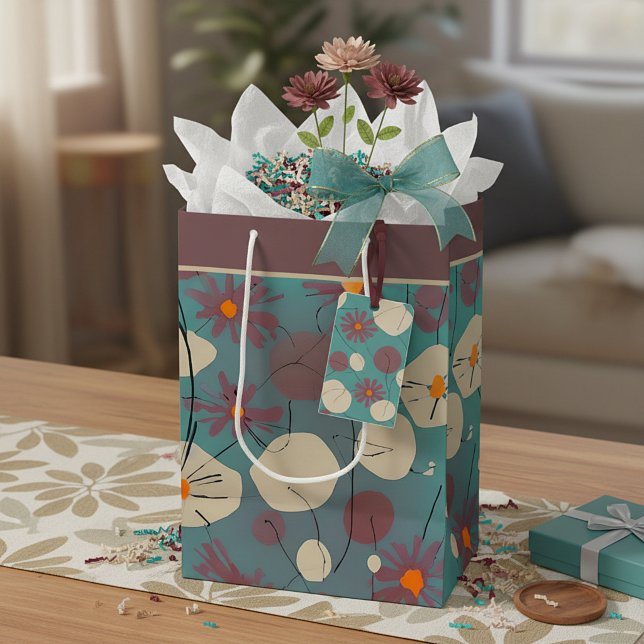 Bolsa de regalo mediana con flores rosadas y blanc (Subido por el creador)