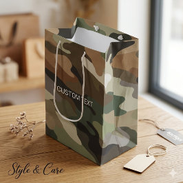 Bolsa de regalo mediana con patrón de camuflaje de