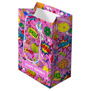 Bolsa De Regalo Mediana Con texto 😍 pickleball rosa mezclado 