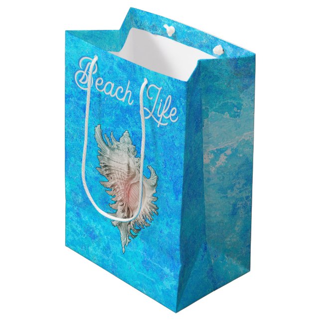 Bolsa De Regalo Mediana Conch Shell "Beach Life" (Angulo Anverso)