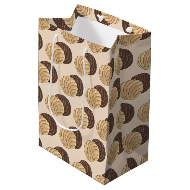 Bolsa De Regalo Mediana Conchas Pan Dulce Mexicano Panadería Dulce Panader (Angulo Anverso)