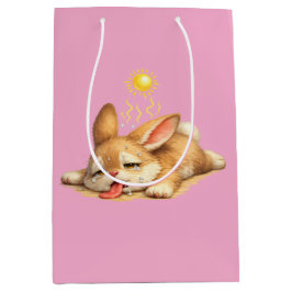 Bolsa De Regalo Mediana Conejito Lindo Descansando Bajo el Sol Ardiente Il