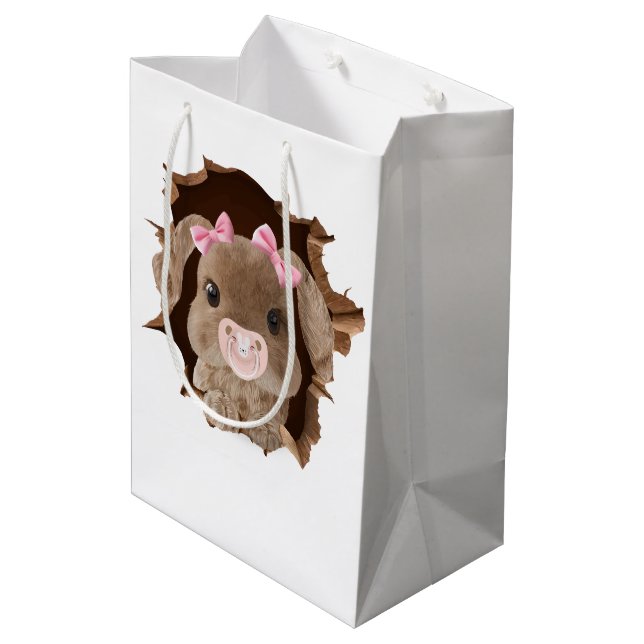 Bolsa De Regalo Mediana Conejo con chupete (Angulo reverso)